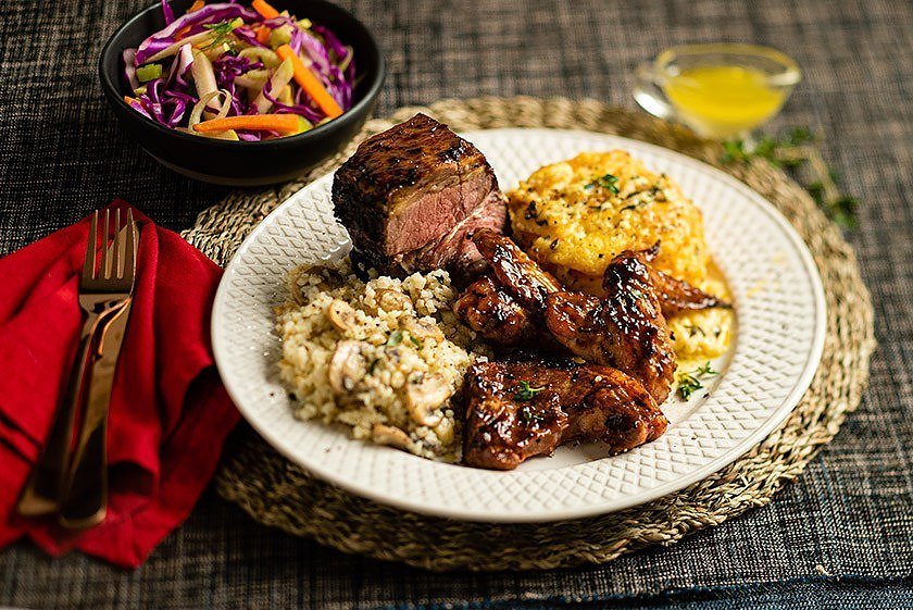 Beef Short Rib with Creamy Mushroom Mealie Rice