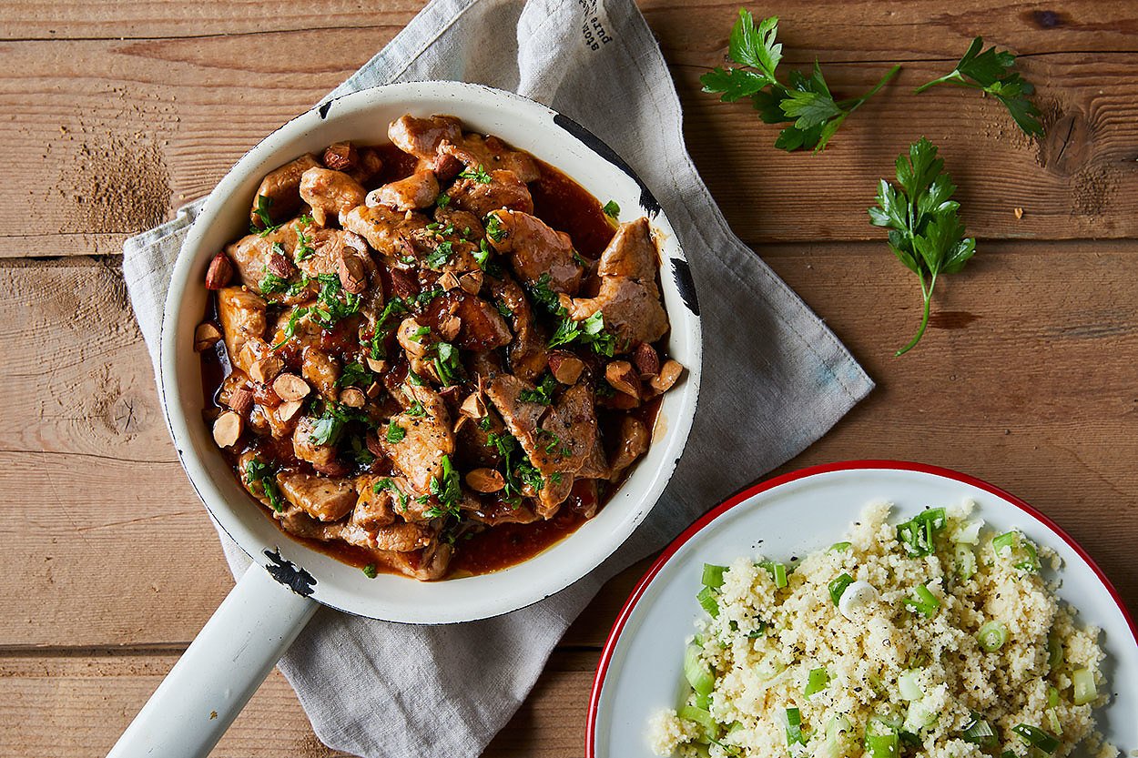 Spiced Couscous with Pork and Almonds