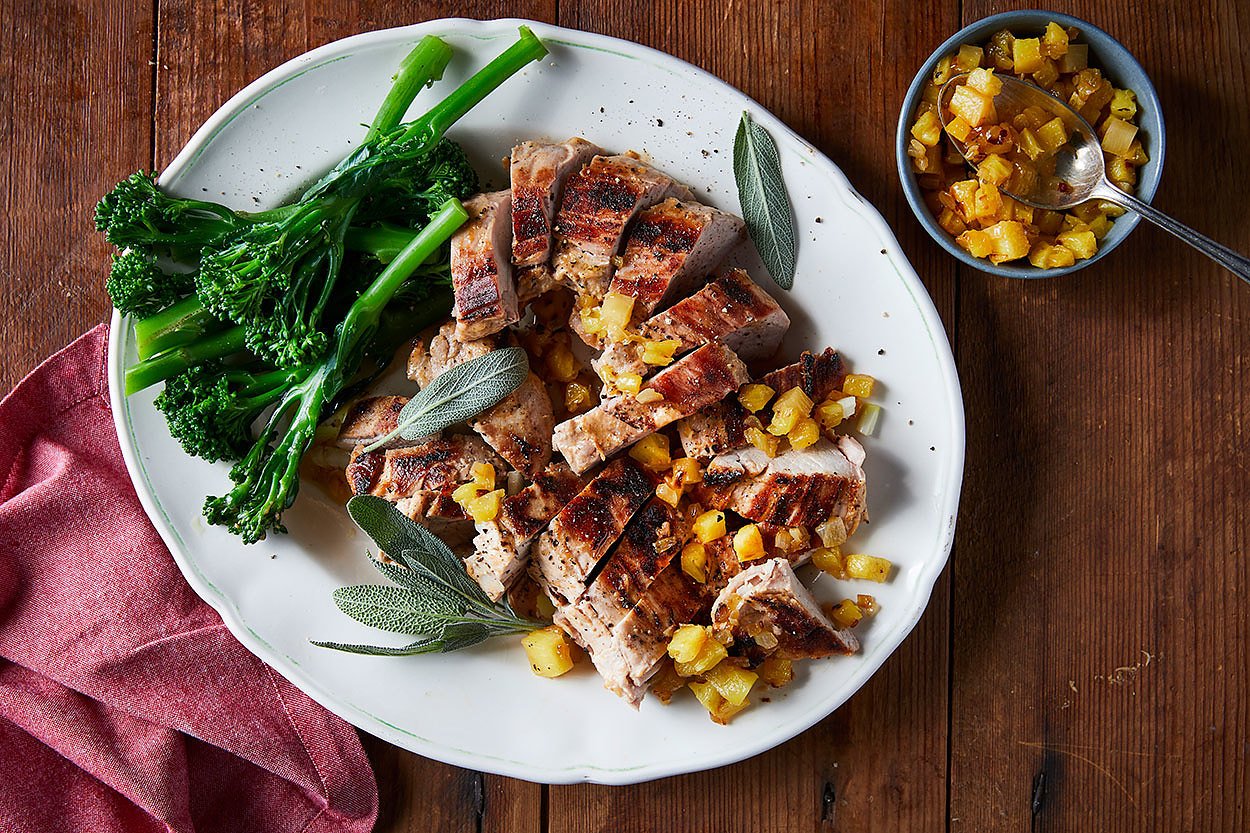 Pork Fillet with Spicy Pineapple Relish