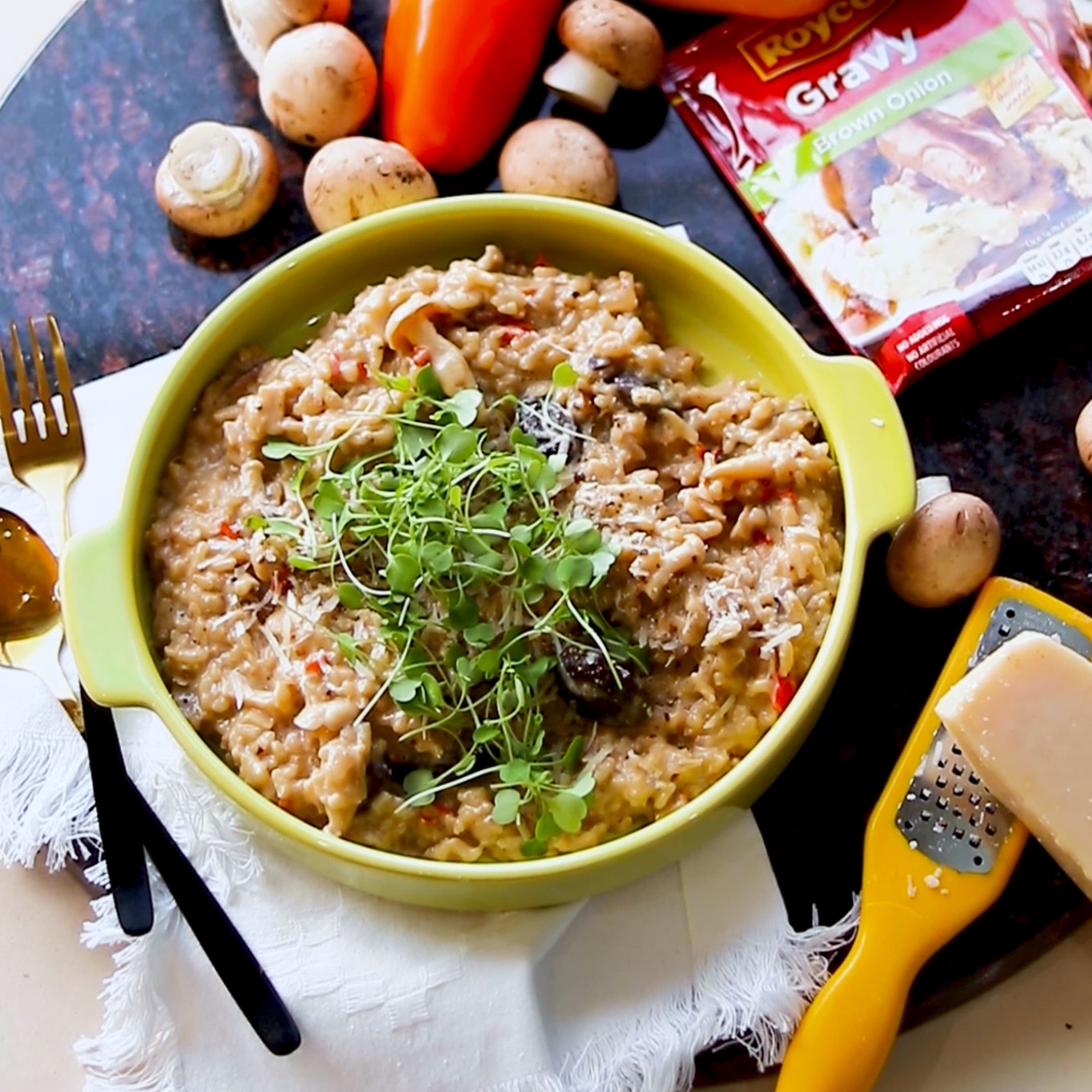 Onion and Mushroom Risotto