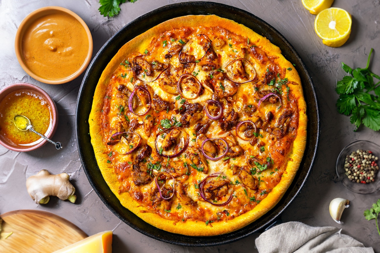 Butter Chicken Pizzas