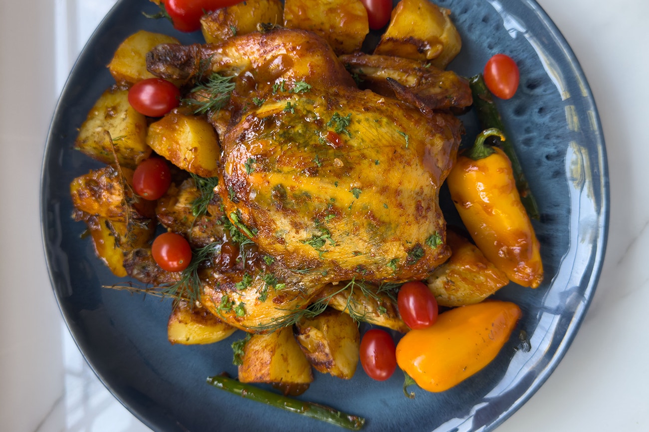 Spicy Roast Chicken with Crispy Potatoes