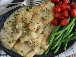 Roasted Garlic Hake Bake