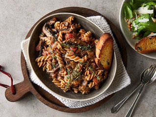 Mushroom, Tomato & Red Wine Fusilli